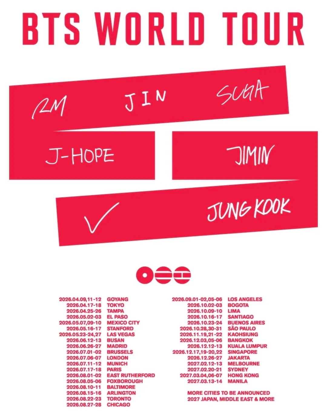 BTS 2026 北美巡演